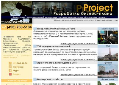 Разработка бизнес-планов, ТЭО